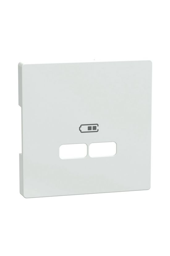 Merten D-Life fedlap USB töltőcsatlakozóhoz műanyag fehér címketartóval Schneider - MTN4367-6035