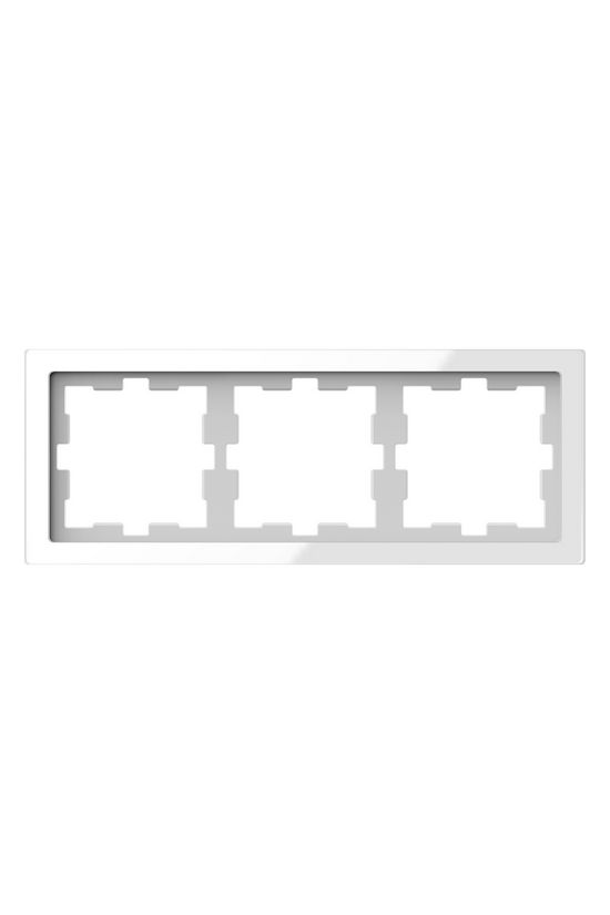 Merten D-Life keret kristályfehér 3-es vízszintes és függőleges üveg kezeletlen fényes Schneider - MTN4030-6520