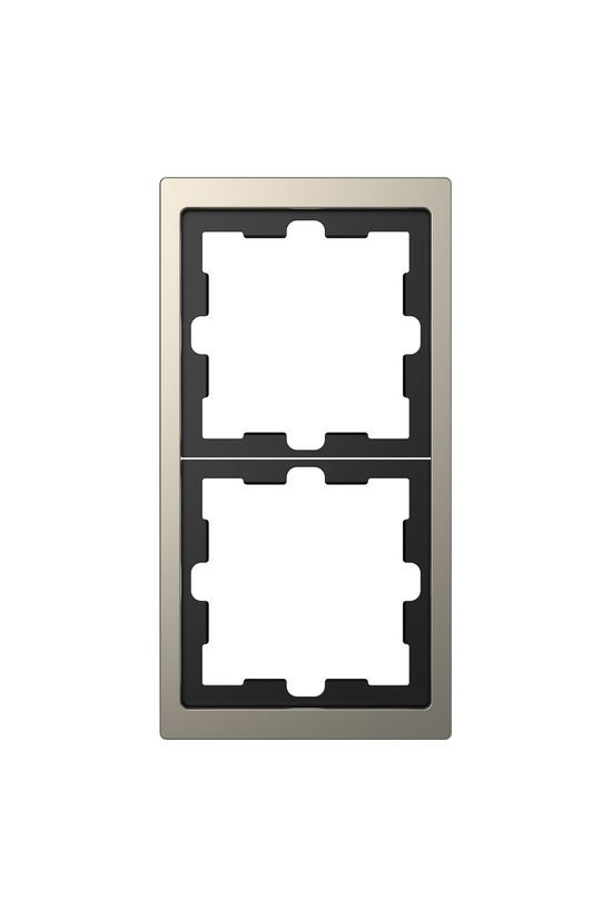 Merten D-Life keret nikkel 2-es vízszintes és függőleges fém szürke lakkozott fényes Schneider - MTN4020-6550