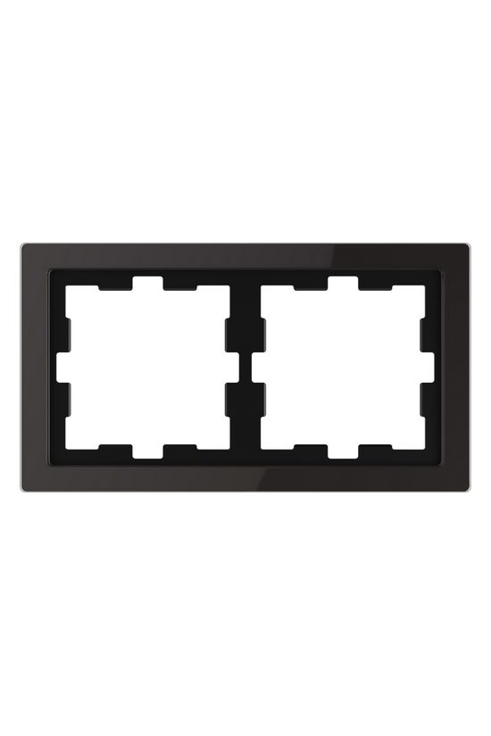 Merten D-Life keret ónixfekete 2-es vízszintes és függőleges üveg kezeletlen fényes Schneider - MTN4020-6503