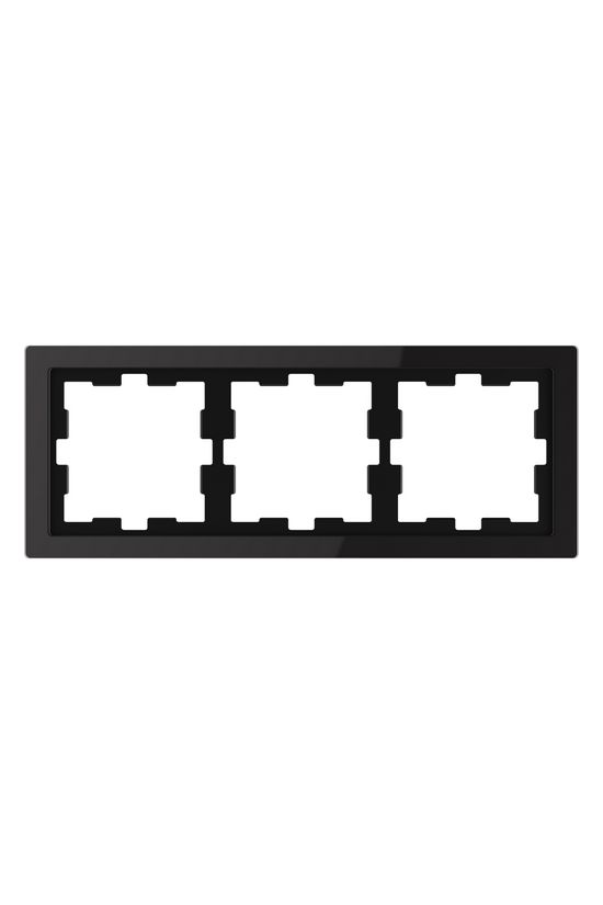 Merten D-Life keret ónixfekete 3-es vízszintes és függőleges üveg kezeletlen fényes Schneider - MTN4030-6503