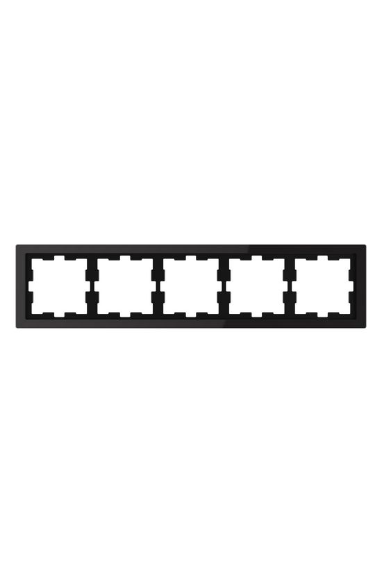 Merten D-Life keret ónixfekete 5-es vízszintes és függőleges üveg fekete kezeletlen Schneider - MTN4050-6503