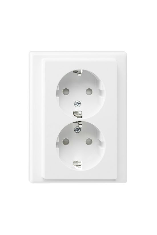 Merten-SM 162/2 dugalj földelt gyerekzárral krém IP20 süllyesztett rugós Schneider - MTN2420-1419