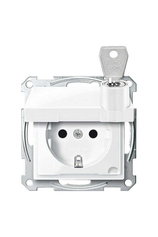 Merten-SM 162 dugalj antibakteriális földelt központi fedlap csapófedéllel gyerekzárral Schneider - MTN2315-0325