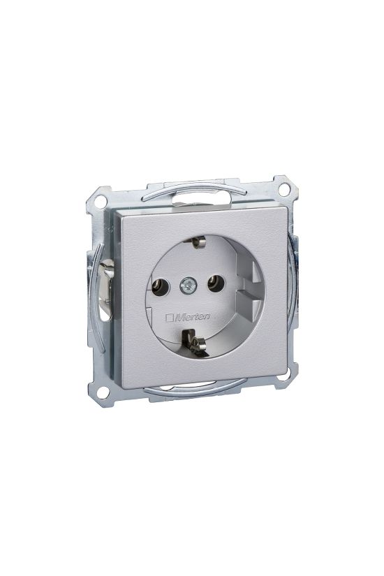 MERTEN 2P+F csatlakozóaljzat, rugós, 16A, System-M, alumínium - MTN2301-0460