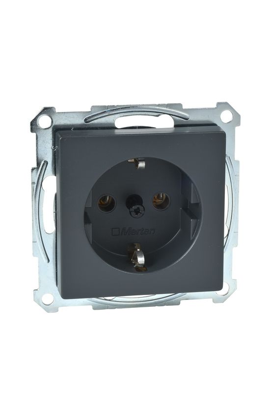 Merten-SM 162 dugalj földelt antracit IP20 süllyesztett csavaros Schneider - MTN2401-0414