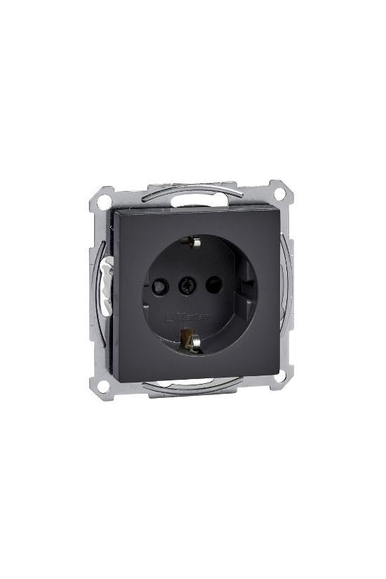 MERTEN 2P+F csatlakozóaljzat, biztonsági zsaluval, rugós, 16A, System-M, antracit - MTN2300-0414