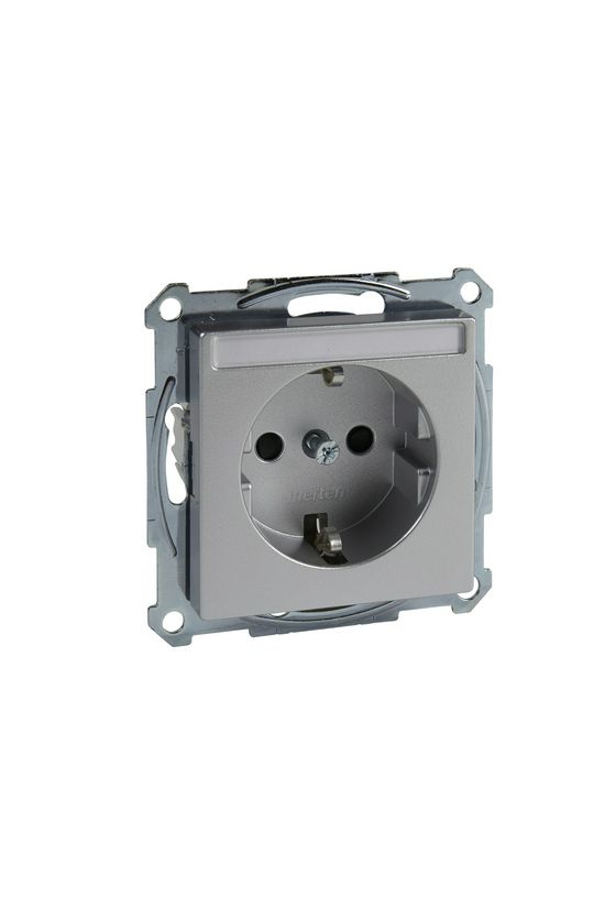 Merten-SM 162 dugalj földelt gyerekzárral alumínium IP20 süllyesztett rugós Schneider - MTN2302-0460