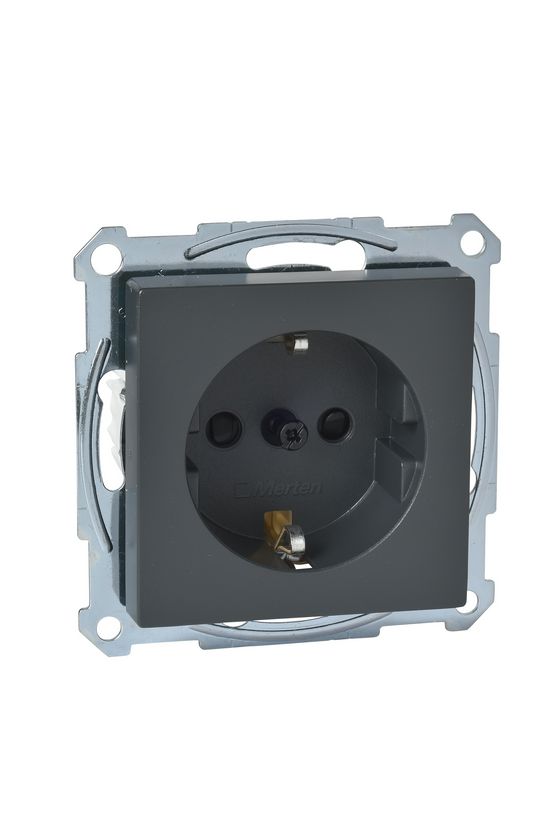 Merten-SM 162 dugalj földelt gyerekzárral antracit IP20 süllyesztett csavaros Schneider - MTN2400-0414