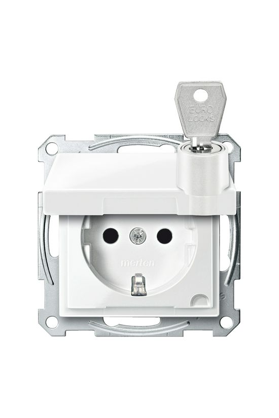 Merten-SM 162 dugalj földelt gyerekzárral fehér IP20 süllyesztett csavaros Schneider - MTN2315-0319