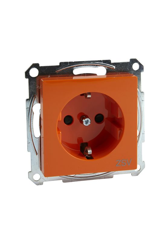 Merten-SM 162 dugalj földelt gyerekzárral narancs IP20 süllyesztett rugós Schneider - MTN2300-0302