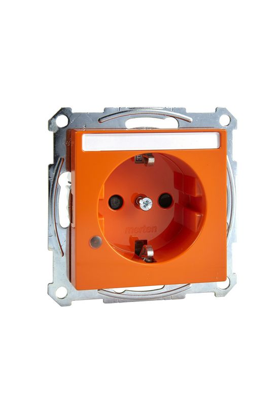 Merten-SM 162 dugalj földelt gyerekzárral narancs IP20 süllyesztett rugós Schneider - MTN2303-0302