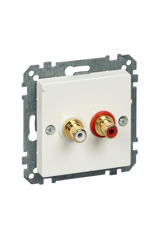 Merten-SM audió csatlakozó betét közp. fedéllel 2xRCA műanyag fehér címketartó nélkül Schneider - MTN4350-0319