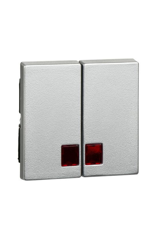 Merten-SM billentyű piros jelzőfénnyel alumínium üres-jel IP20 műanyag matt kapocs Schneider - MTN3456-0460