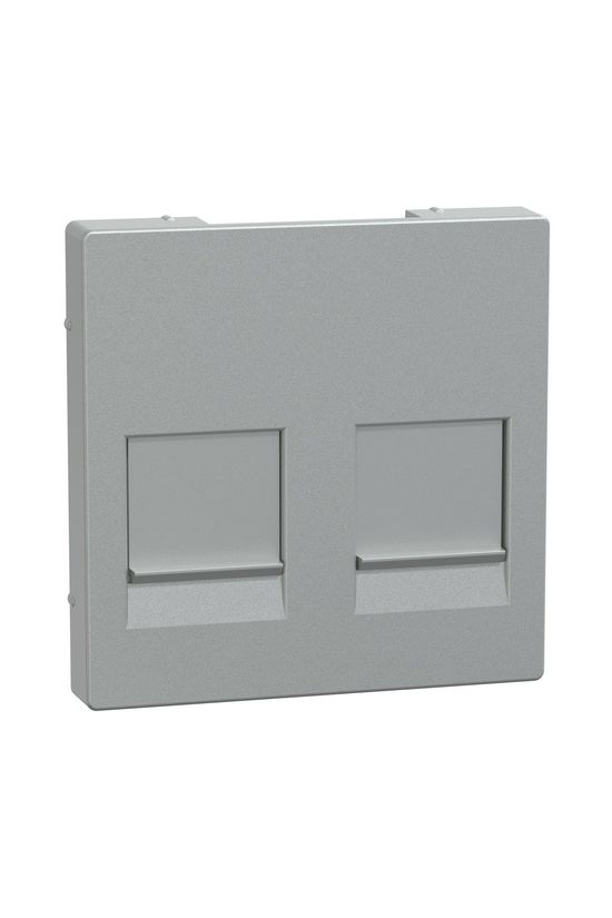 Merten-SM fedlap 2xRJ45 adatcsatlakozóhoz műanyag alumínium címketartó nélkül Schneider - MTN4562-0460