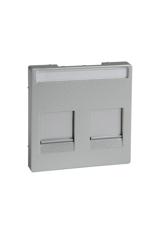 Merten-SM fedlap 2xRJ45 adatcsatlakozóhoz műanyag alumínium címketartóval Schneider - MTN4564-0460