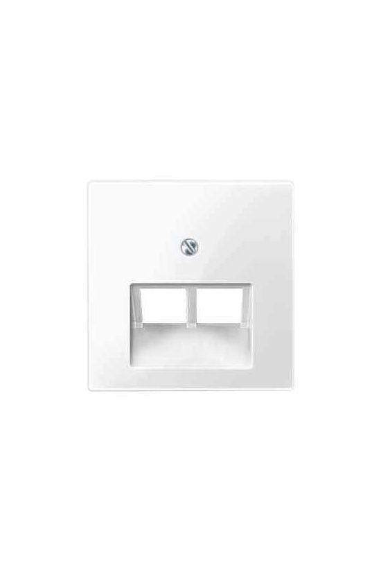 MERTEN Fedlap, 2xRJ45 aljzathoz, döntött, System-M, polárfehér - MTN296119