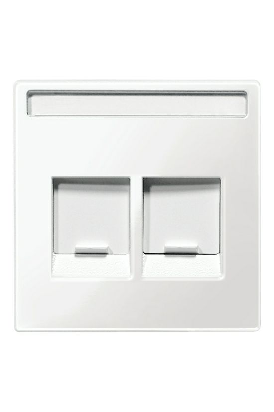 Merten-SM fedlap 2xRJ45 adatcsatlakozóhoz műanyag címketartóval Schneider - MTN4564-0319