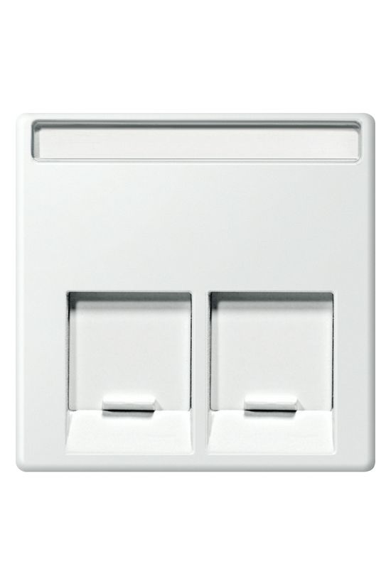 Merten-SM fedlap 2xRJ45 adatcsatlakozóhoz műanyag fehér címketartóval Schneider (MTN469919)