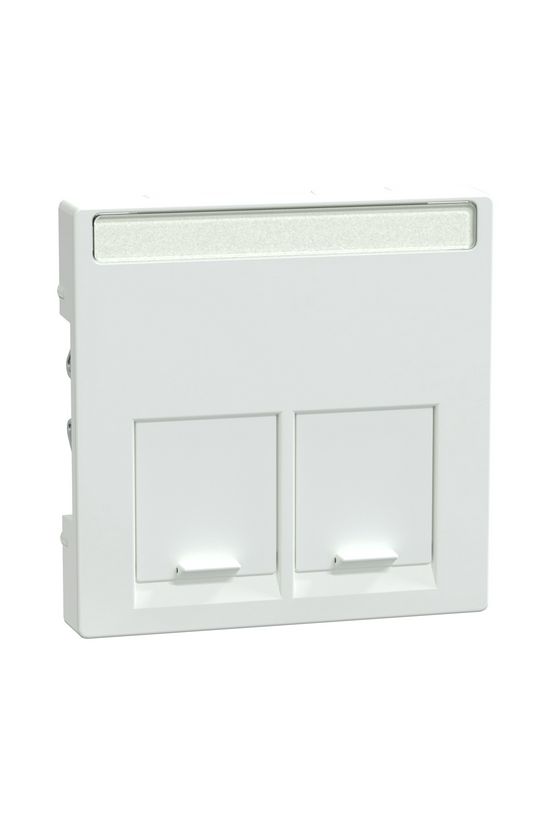 Merten-SM fedlap 2xRJ45 adatcsatlakozóhoz műanyag fehér címketartóval Schneider - MTN469925