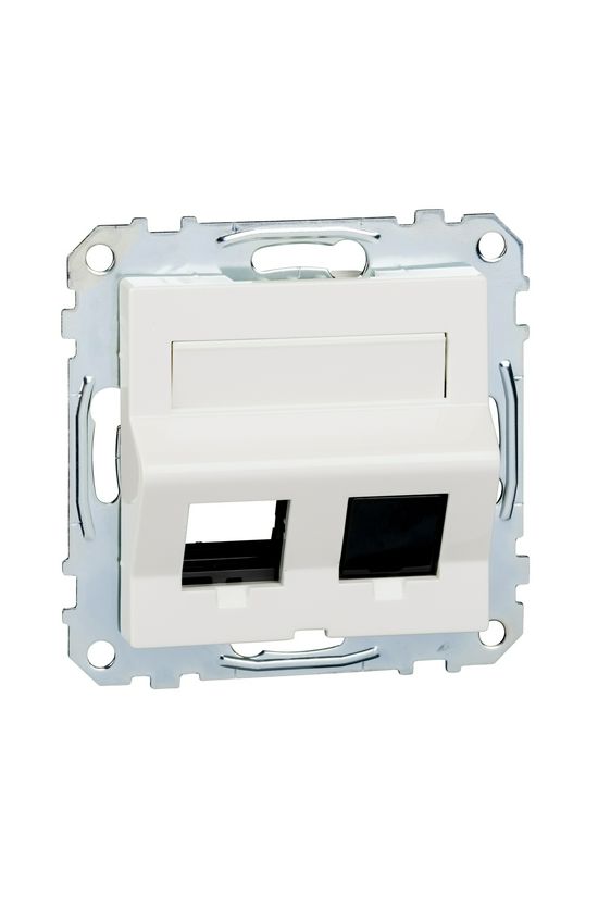 Merten-SM fedlap RJ45 adatcsatlakozóhoz műanyag fehér címketartóval Schneider - MTN4568-0319