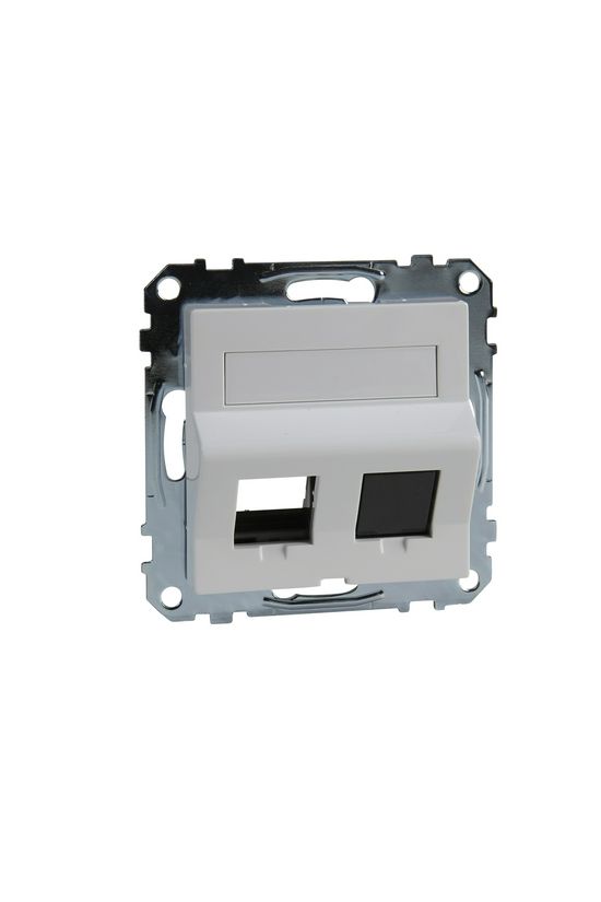 Merten-SM fedlap RJ45 adatcsatlakozóhoz műanyag fehér címketartóval Schneider - MTN4568-0325