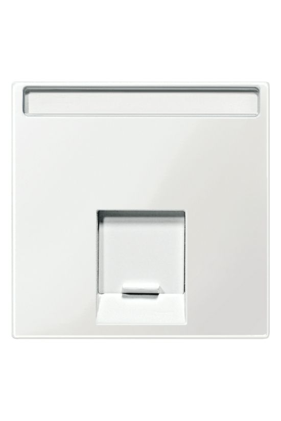 Merten-SM fedlap RJ45 adatcsatlakozóhoz műanyag fehér címketartóval (469819) Schneider - MTN469819