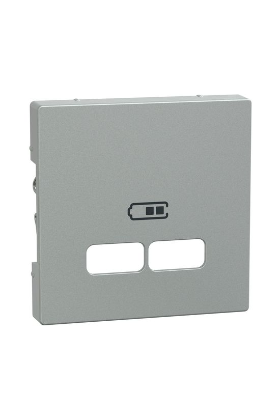 Merten-SM fedlap USB töltőcsatlakozóhoz műanyag alumínium címketartóval Schneider - MTN4367-0460