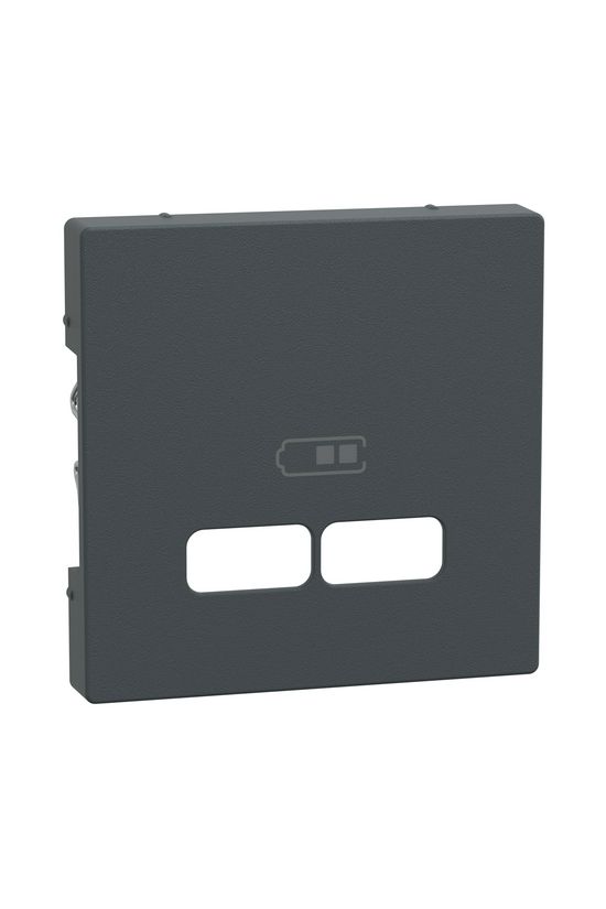 Merten-SM fedlap USB töltőcsatlakozóhoz műanyag antracit címketartóval Schneider - MTN4367-0414