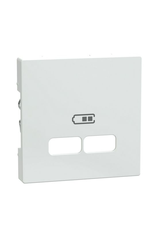 Merten-SM fedlap USB töltőcsatlakozóhoz műanyag fehér címketartóval Schneider - MTN4367-0325