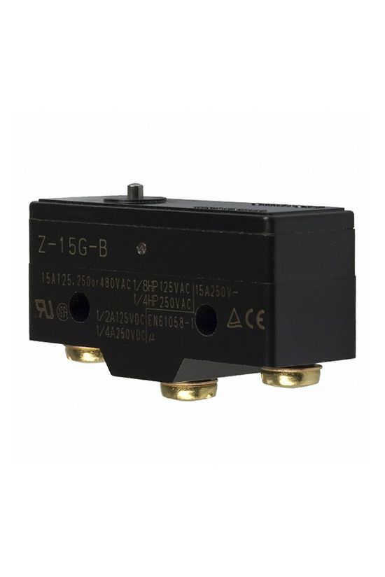 Mikrokapcsoló nyomóbütyök műanyag 1ny 1z 15A/AC15/230V IP00 csúszó érintkező Z-15G-B OMI OMRON - 382399