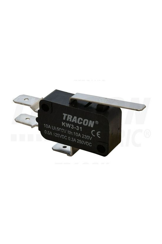 Mikrokapcsoló lemezkar műanyag 1v 2A/AC15/230V IP00 csúszó érintkező KW TRACON - KW3-31