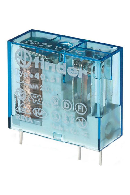 Miniatűr relé NYÁK/dugasz 10A 1-v 12VDC monostabil IP20 40.51.9.012.0000 FINDER - 405190120000