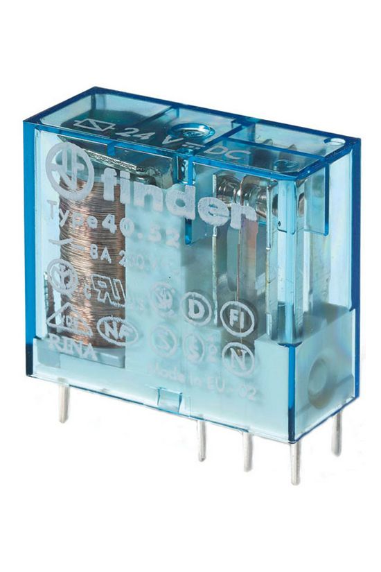 Miniatűr relé NYÁK/dugasz 8A 2v 8A 12VDC monostabil IP20 40.52.9.012.0000 FINDER - 405290120000