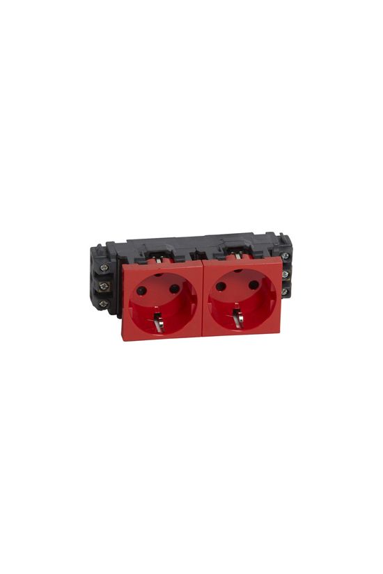 Mosaic 162/2 dugalj sínes földelt központi fedlap piros IP20 csatornába csavaros DLP LEGRAND - 077622