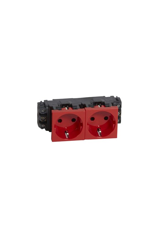 Mosaic 162/2 dugalj sínes földelt központi fedlap piros IP20 csatornába csavaros LEGRAND - 077612