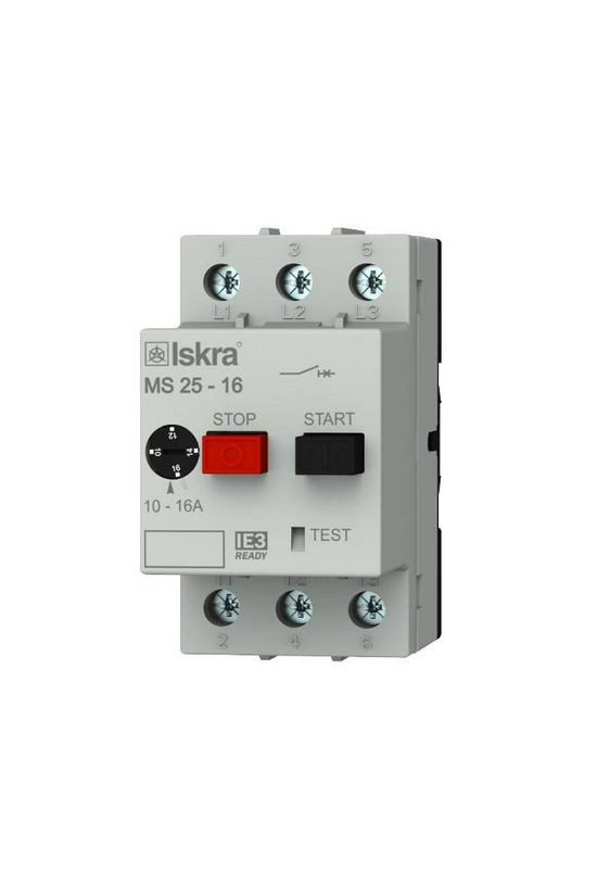 Motorvédő kapcsoló 3P 10-16A-hő 4kA fix termomágneses csavaros MS25 Iskra - 30.107.965