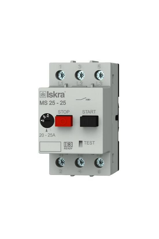 Motorvédő kapcsoló 3P 20-25A-hő 4kA fix termomágneses csavaros MS25 Iskra - 30.107.967