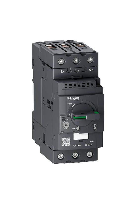Motorvédő kapcsoló 3P 70-80A-hő 50kA fix termomágneses csavaros TeSys GV3-P Schneider - GV3P80