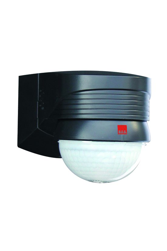 Mozgásérzékelő kültéri falra 16x20m 280° PIR 2000W 230V fekete IP44 LC-Plus 280 B.E.G. - 91028