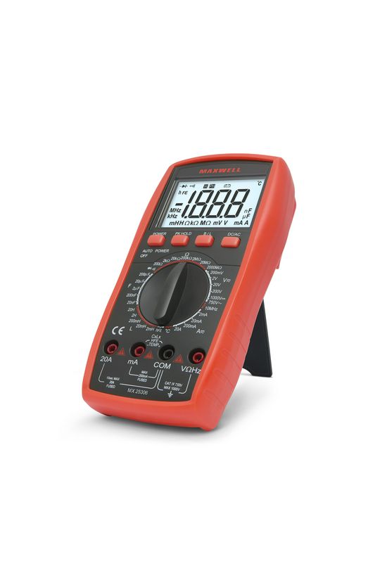 Multiméter V-A-Ohm-µF-°C-Hz-H digitális 1000VDC 750VAC 20ADC 20AAC 200MOhm MX-25306 Maxwell