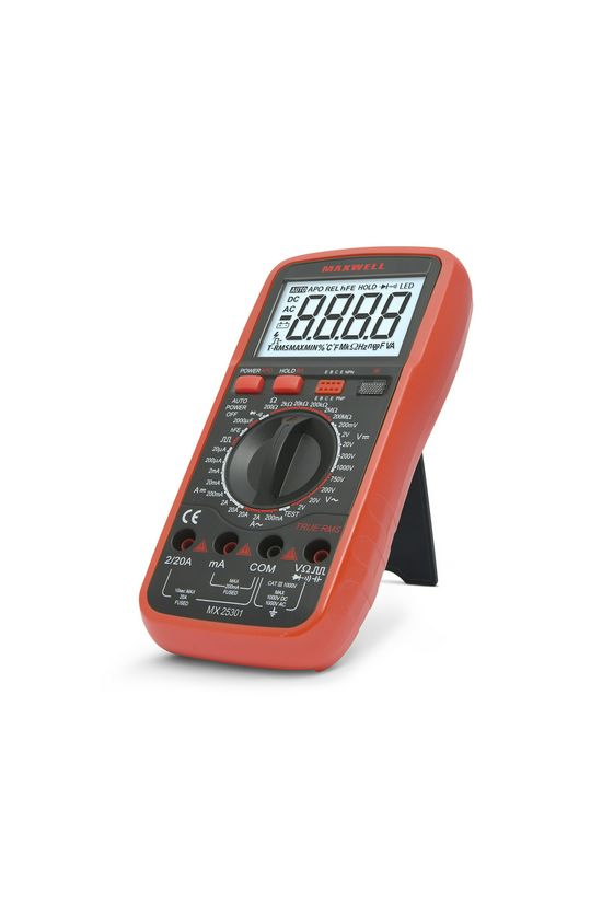 Multiméter V-A-Ohm-µF digitális 1000VDC 1000VAC 20ADC 20AAC 200MOhm MX-25301 Maxwell