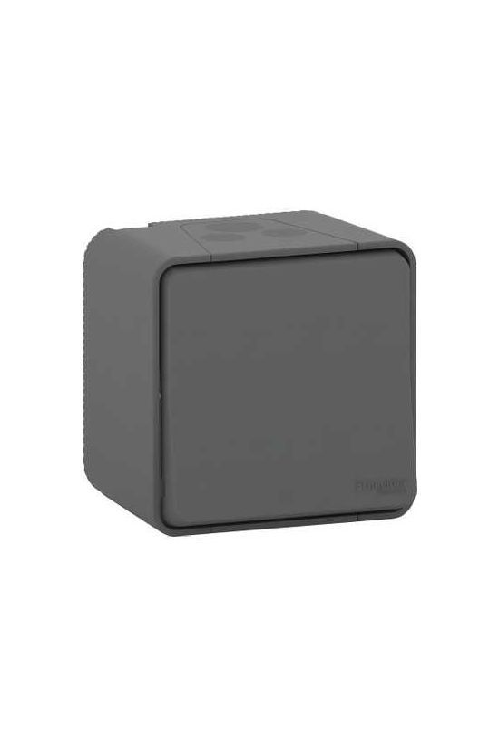 MurevaStyl 102 2P kapcsoló betét komplett házban szürke falonkívüli csavaros IP55 1- Schneider - MUR35033