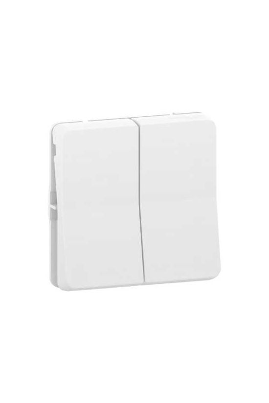 MurevaStyl 106+6 kettős váltókapcsoló betét fehér csavaros IP55 2- billentyű/gomb Schneider - MUR39022