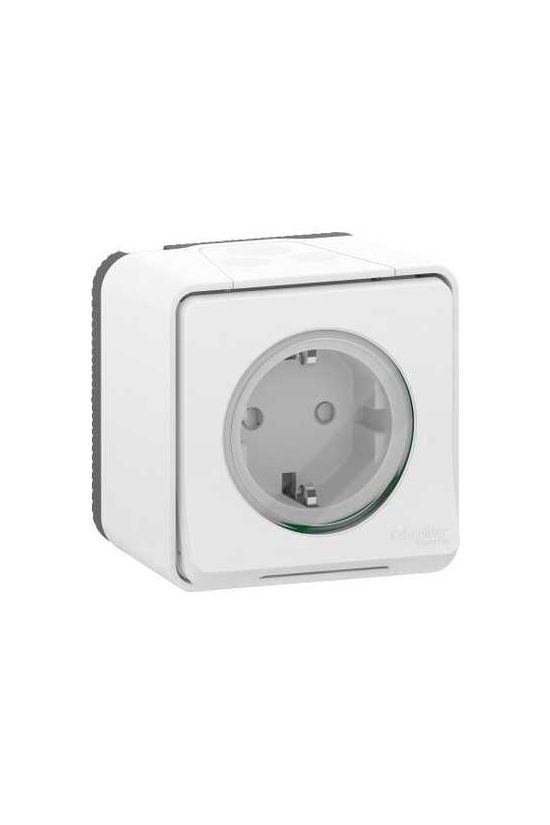 MurevaStyl 162 dugalj földelt fehér IP55 falonkívüli Schneider - MUR39034