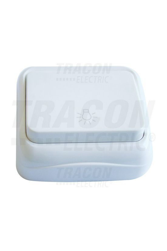 N101 csengőnyomó betét komplett házban 1- 1z fehér lámpa IP20 falonkívüli dmax. műanyag TRACON - TTK-04L