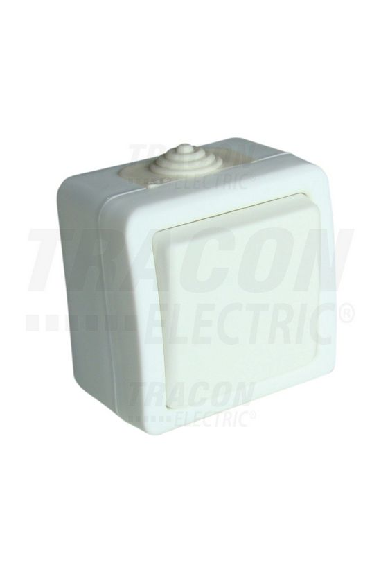 N101 nyomó betét komplett házban 1- 1z fehér IP54 falonkívüli dmax. műanyag TRACON - TR-PH07