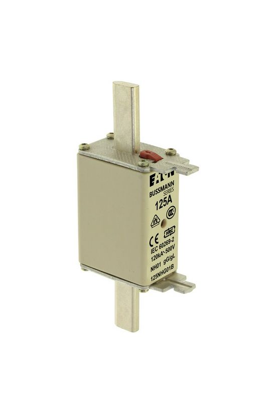 NH biztosítóbetét 125A gL/gG 500V AC 120kA kombikijelző-kioldásjelzéssel Bussmann EATON - 125NHG01B