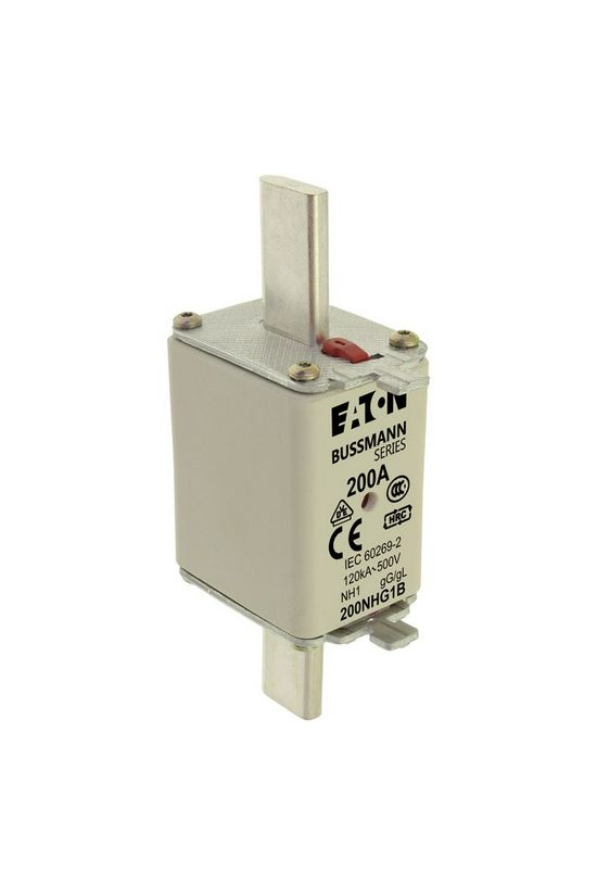 NH biztosítóbetét NH1 200A gL/gG 500V AC 120kA kombikijelző-kioldásjelzéssel Bussmann EATON - 200NHG1B