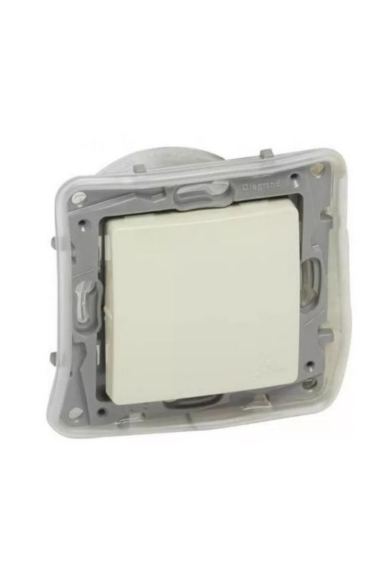 Niloé 106 váltókapcsoló betét közp. fedéllel bézs süllyesztett rugós IP44 1- LEGRAND - 764614